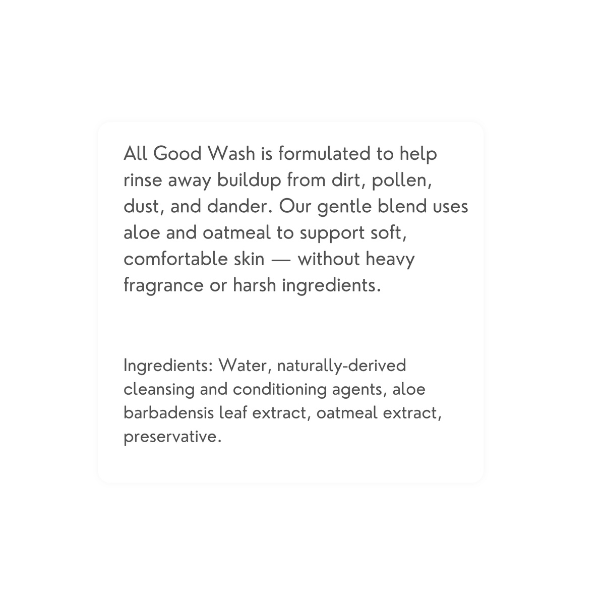 All Good Wash — Gentle Dog Shampoo for Frequent Baths